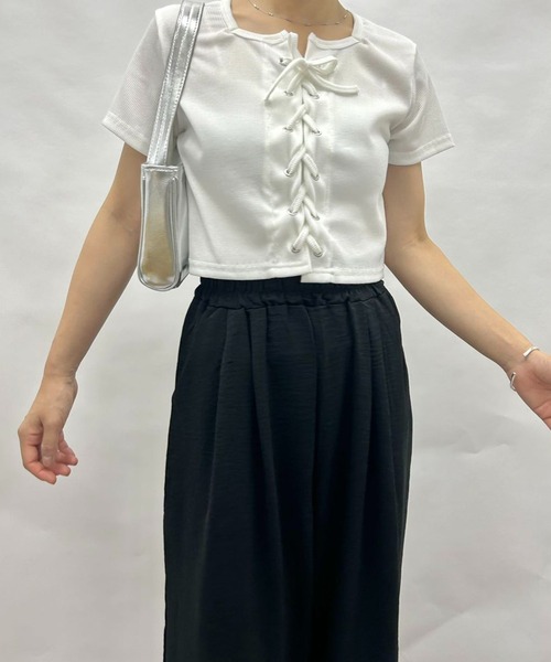 tシャツ センタークロスリボントップ レディース : ZOZOTOWN