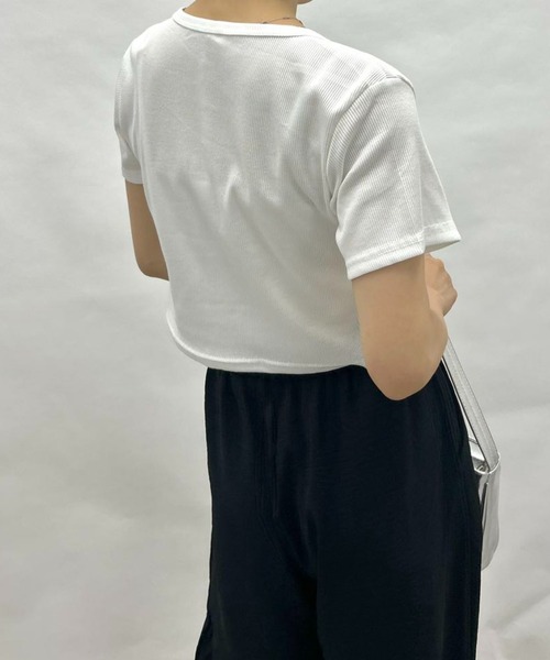 tシャツ リブTシャツ レディース セール】【overneath/オーバーニース】Rib T 027/リブコットンT
