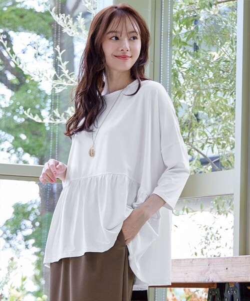 Tiaclasse ポンチョ ギャザーポンチョカットソープルオーバー