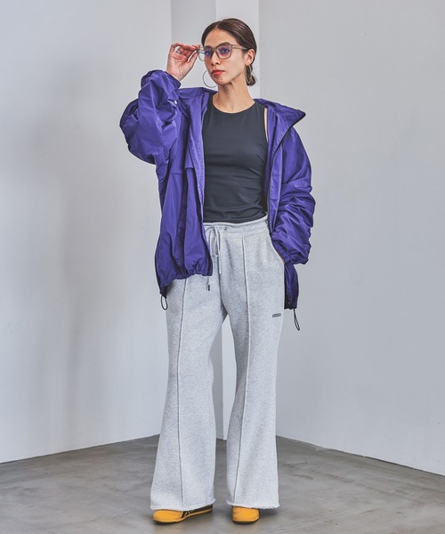 HEREIAM パンツ 「HEREIAM」ワッペンロゴ裏起毛フレアパンツ