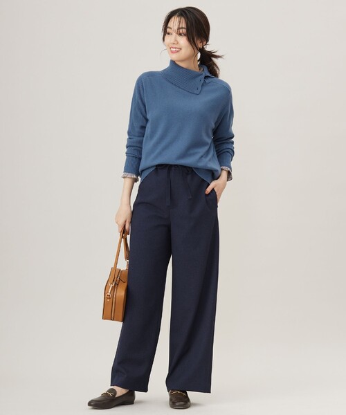 【洗える】SOFT TOUCH WOOL リブ切り替え ニット J.PRESS ニット セーター 「洗える」SOFT TOUCH WOOL リブ