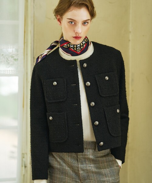 Sakikoです！新品未使用 ドレステリア サスティナブルツイード DRESSTERIOR（ドレステリア） ジャケット ノーカラージャケット