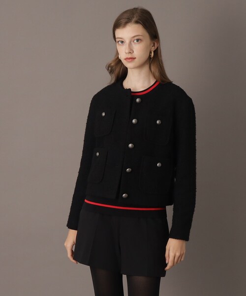 ドレステリア ブラックツイードショートジャケット DRESSTERIOR ジャケット ノーカラージャケット 「サスティナブル