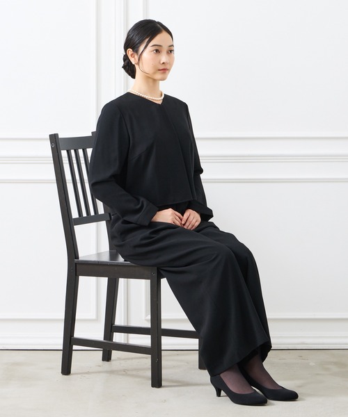 AIMER ブラック プリーツ オールインワン M AIMER オールインワン 「喪服・礼服・WEB限定」マシン