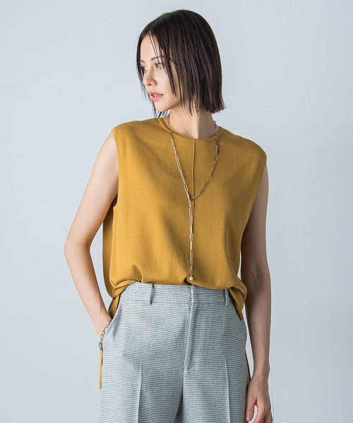 ベスト ジレ コットン混スムースベスト「手洗い可能」 レディース