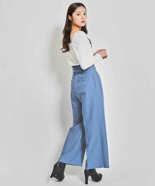 katie ラインストーン パフスリーブ Tシャツ 31 Sons de mode ニット セーター ラインストーンパフスリーブ