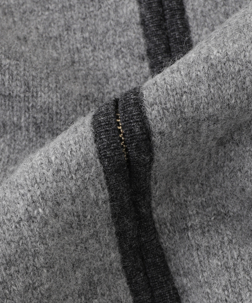 EDIFICE グレー カーディガン EDIFICE カーディガン CALMER(カルメール) 別注 ZIP UP メンズ