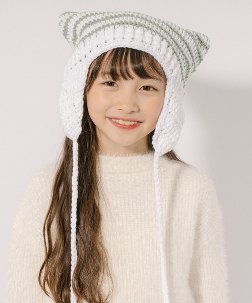 URBAN CHERRY ニット帽 ニットキャップ 猫耳クロシェニット