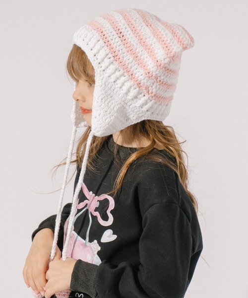 URBAN CHERRY ニット帽 ニットキャップ 猫耳クロシェニット