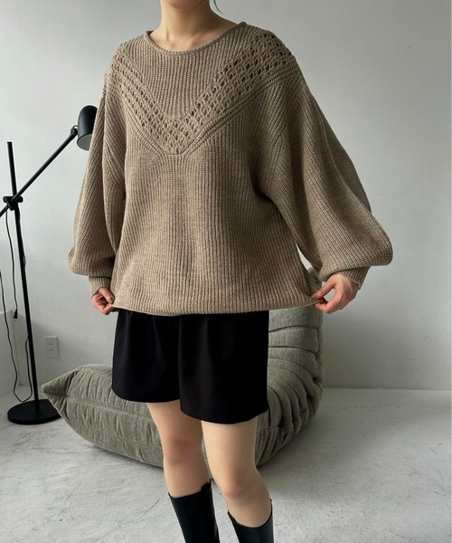 I_am（アイアム） ニット セーター balloon sleeve crochet design