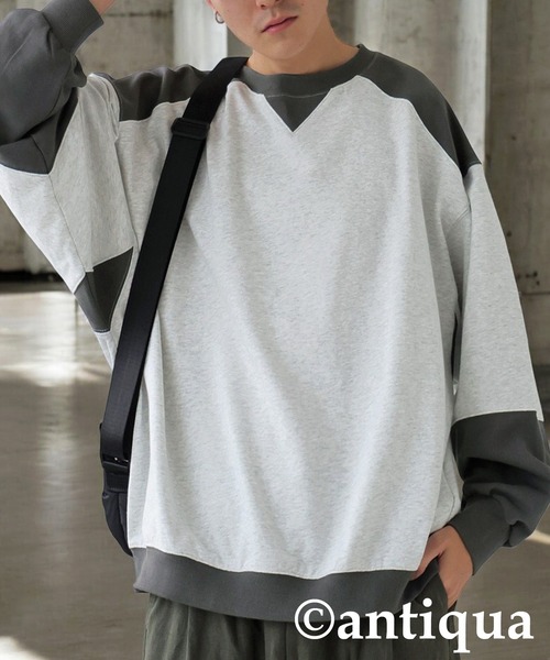  JEANS トレーナー レディース M Roger&Raw トレーナー スウェット デニムシャツレイヤード