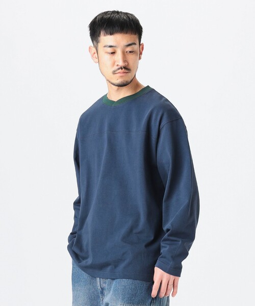 B：MING by BEAMS tシャツ リンガー フットボール Tシャツ