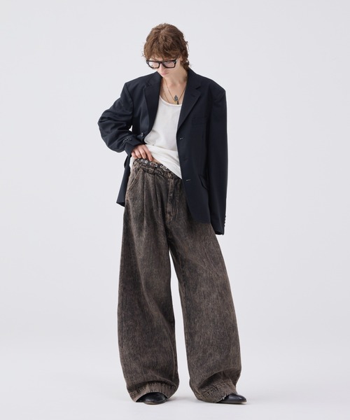 soerte ジーンズ WIDE BUGGY VINTAGE LIKE DENIM PANTS ” MUD