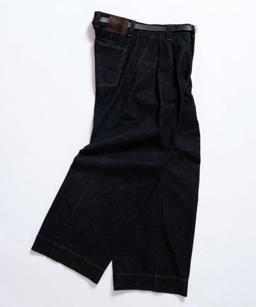 soerte ワイドパンツ ジーンズ Wide Buggy Vintage Like Denim Pants 