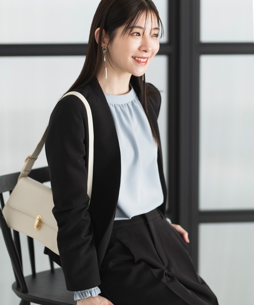 セレン（CELEN）/2025SS新作【洗える/UVカット/花粉防止】ベーシックノーラペルジャケット スーツ 「2025新作」「洗える/UV加工/花粉防止/セットアップ対応