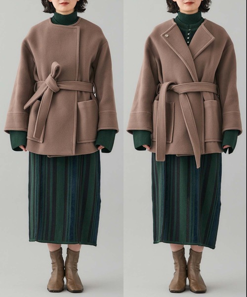 PUBLIC TOKYO パブリックトウキョウ カシミヤ混 ノーカラーコート PUBLIC TOKYO（パブリックトウキョウ） ノーカラーコート FREE