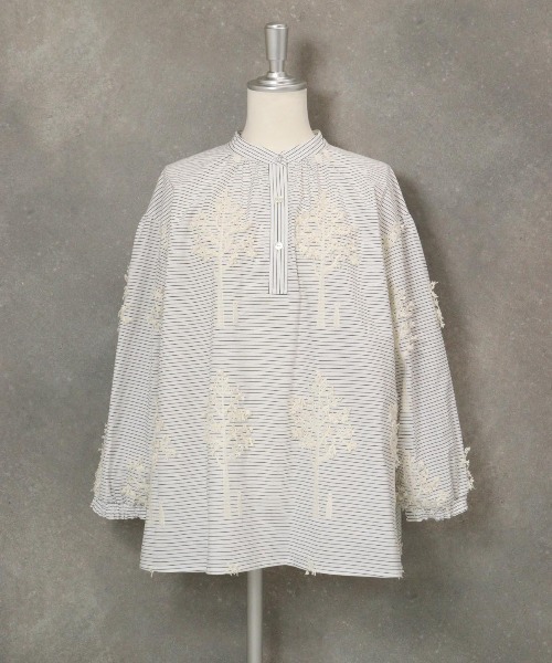 ピッコーネ　シャツ　チュニック　刺繍 STUDIO PICONE（スタジオピッコーネ） ブラウス シャツ コットン100