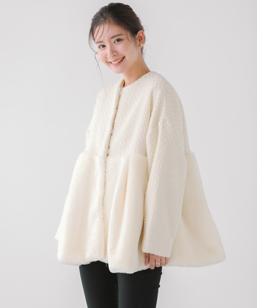 Fit more（フィットモア） ノーカラーコート FREE グレー レディース