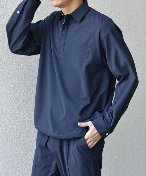 SHIPS any シャツ any:「吸水速乾」Rapidry スキッパー プルオーバー