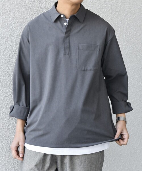 SHIPS any シャツ any:「吸水速乾」Rapidry スキッパー プルオーバー