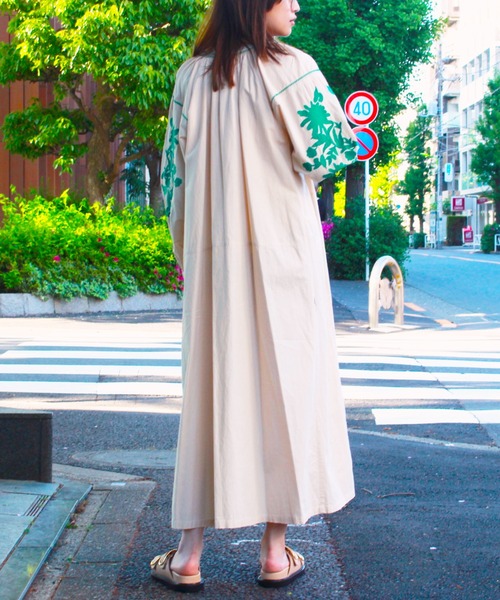 sara mallika ワンピース Sara / サラ マリカ COTTON LINEN BIG FLOWER  