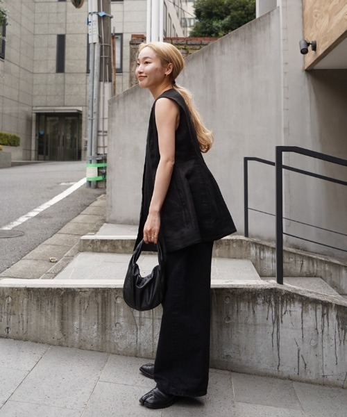 ベスト ジレ 「ZOZO限定カラー」リネンカーブシルエットベスト レディース Fit more ベスト ジレ 「ZOZO限定商品」ダックシルエットベスト