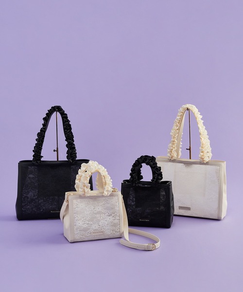 Maison de FLEUR トートバッグ メッシュレース2Wayトートバッグ