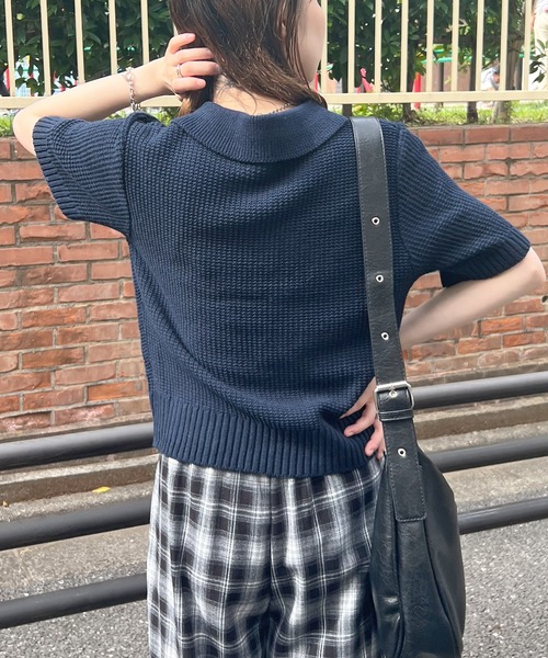 SECOND LAYER 　ニット半袖ポロシャツ　L　定価36850円　新品 SECOND LAYER ニット半袖ポロシャツ L 新品