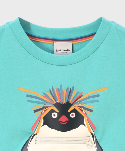 新品タグ付き　ポールスミスキッズ　ライオンギミックＴシャツ　デニムロングパンツ タイガーギミック長袖Tシャツ(80cm オフ ホワイト): キッズ
