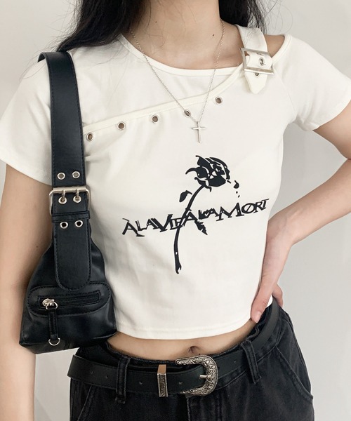 美品⭐︎NAMILIA ハーネス風ベルト付クロップドTシャツ Amazon.co.jp: ハーネス レディース シャツのドレスTシャツの汎用