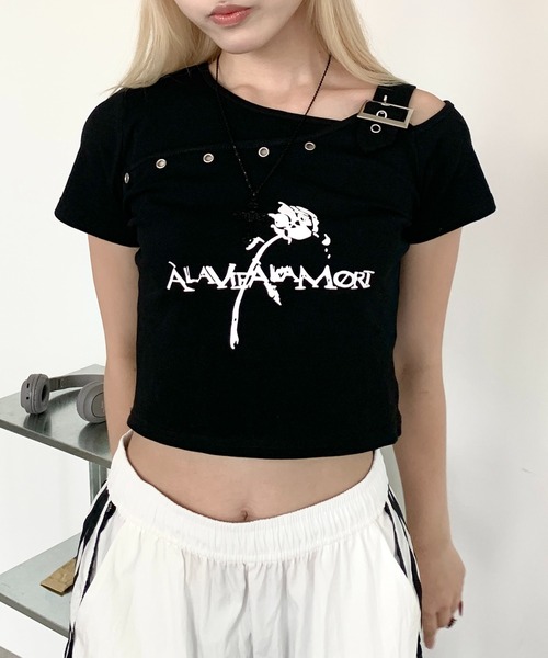 美品⭐︎NAMILIA ハーネス風ベルト付クロップドTシャツ 最短即日出荷】海老原べにこさんコラボグッズ ハーネスベルト付き