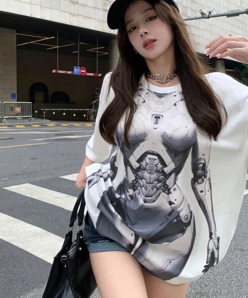 ViViDAY tシャツ セクシーロボット プリント半袖tシャツ