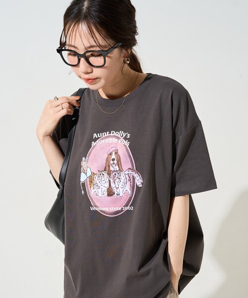 2025夏新品　 ヤマダヤVin ドッグモチーフプリントＴシャツ 値下げしました ドッグモチーフプリントTシャツ - Vin - Vin｜YAMADAYA STORE