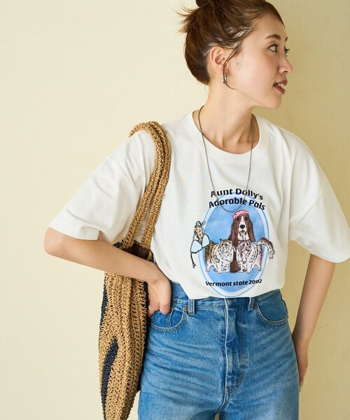 2025夏新品　 ヤマダヤVin ドッグモチーフプリントＴシャツ 値下げしました 2025夏新品 ヤマダヤVin ドッグモチーフプリントTシャツ 値下げ