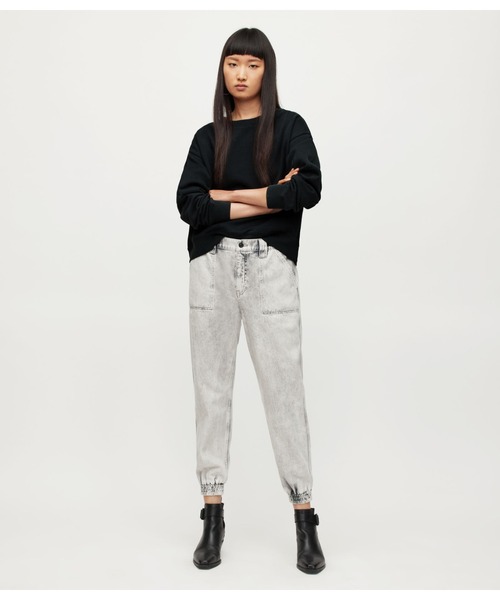 [ALLSAINTS] тренировочный cut and sewn X-SMALL черный женский 