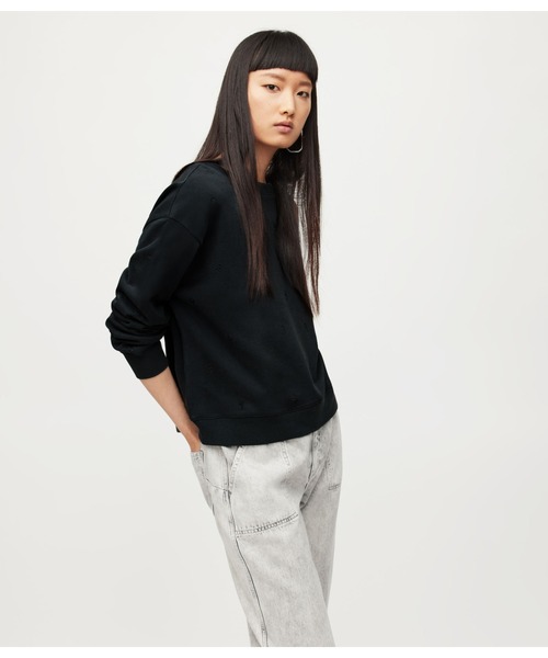 [ALLSAINTS] тренировочный cut and sewn X-SMALL черный женский 