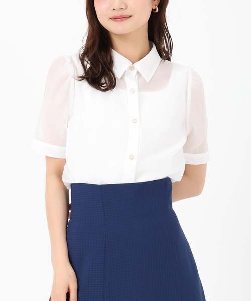 MISCH MASCH（ミッシュマッシュ） ブラウス シャツ 半袖 シアー半袖