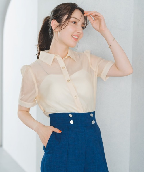MISCH MASCH（ミッシュマッシュ） ブラウス シャツ 半袖 シアー半袖