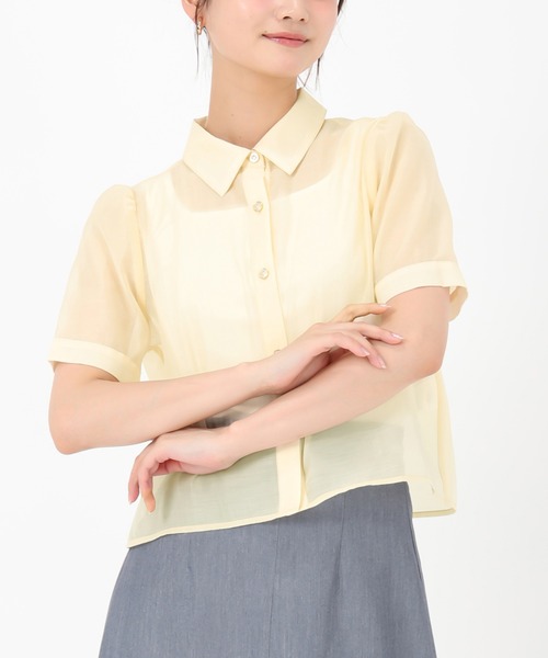 ミッシュマッシュ MISCH MASCH 2025春夏新作 シアー半袖シャツ （WHITE） ミッシュマッシュ MISCH MASCH 2025春夏新作 シアー半袖シャツ