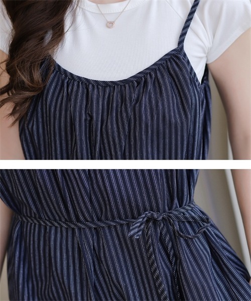おしゃれ柄オールインワンサロペットワイド夏おしゃれ リアルスタイル REAL STYLE オールインワン サロペット 40代