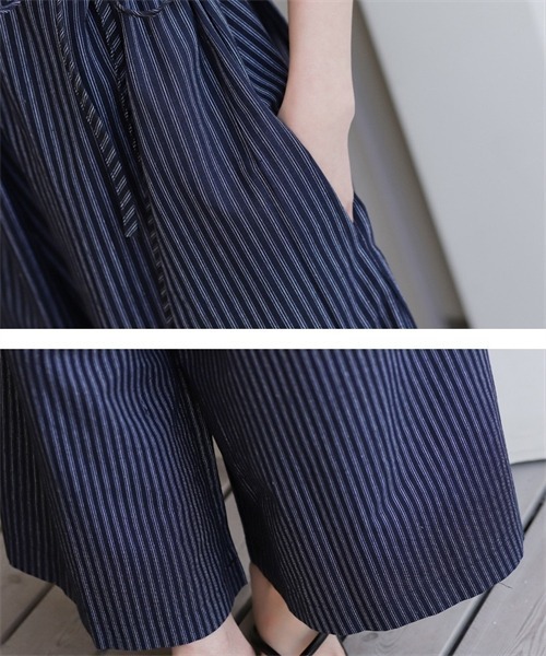 おしゃれ柄オールインワンサロペットワイド夏おしゃれ リアルスタイル REAL STYLE オールインワン サロペット 40代