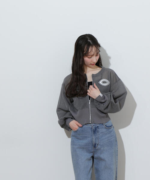 カーディガン 「広島東洋カープ×NBBコラボ」シアーニットブルゾン レディース NATURAL BEAUTY BASIC カーディガン 「広島東洋カープ×NBBコラボ