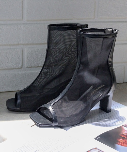 「LibertyDoll」 オープントゥブーツ LL アイボリー レディース_画像5