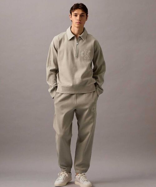 完売人気　CK カルバンクライン　ジップパーカー、ジョガーパンツセットアップSM Calvin Klein スウェットパンツ ジャージ ダブルニット ジョガー