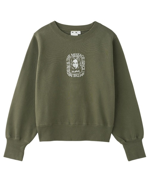 トレーナー スウェット FACE ROUNDED SQUARE SWEAT TOP レディース