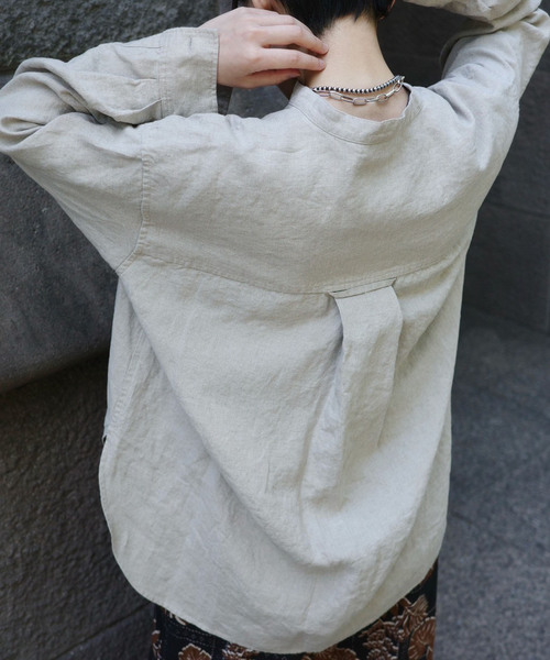 Journal Standard luxe バンドカラー長袖シャツブラウス 白Ω