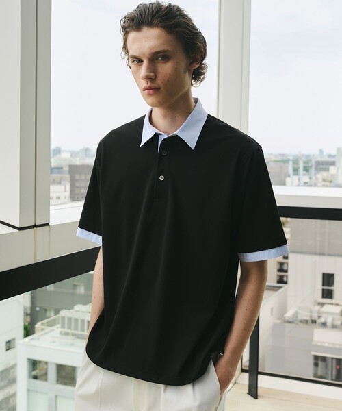 UNITED TOKYO ポロシャツ UNITED TOKYO シャツ レイヤードラガーポロシャツ メンズ