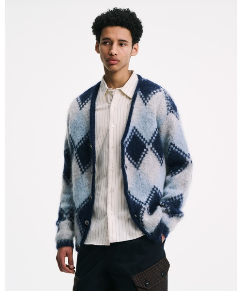 カーディガン MOHAIR ARGYLE CARDIGAN メンズ レディースの画像