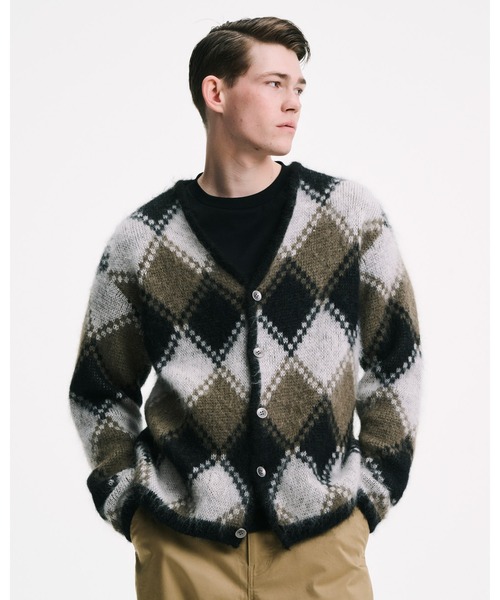 カーディガン MOHAIR ARGYLE CARDIGAN メンズ レディースの画像