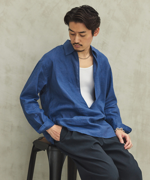 EDIFICE シャツ 「追加」リネン スキッパー メンズ レディース